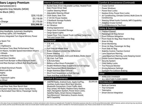 Certified 2025 Subaru Legacy Premium AWD/4WD image 11