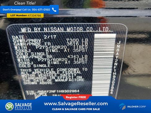 Used 2017 Nissan Armada Platinum w/ Captain Seat Package RWD image 16