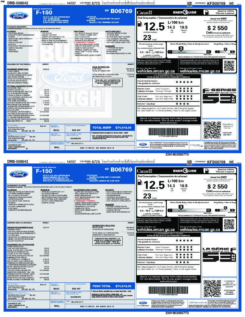 Certified 2019 Ford F150 Lariat w/ Equipment Group 502A Luxury AWD/4WD image 5
