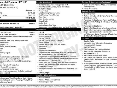 Used 2016 Chevrolet Equinox LTZ w/ LPO, Protection Package FWD image 4