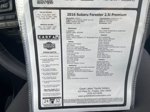 Used 2016 Subaru Forester 2.5i Premium w/ All-Weather Package AWD/4WD image 27