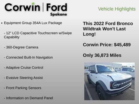 Used 2022 Ford Bronco Wildtrak AWD/4WD image 6
