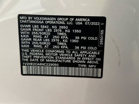 Certified 2022 Volkswagen Atlas Cross Sport SE image 37