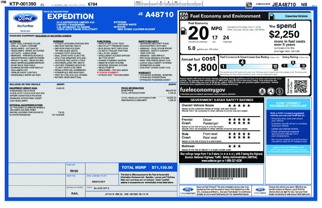Used 2018 Ford Expedition Limited w/ Equipment Group 302A RWD image 11