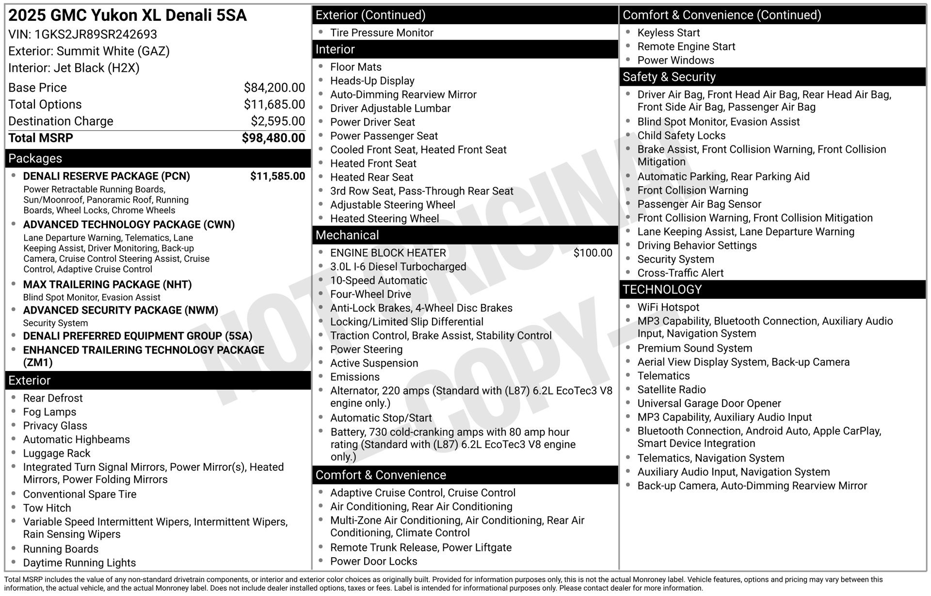 Used 2025 GMC Yukon XL Denali w/ Denali Reserve Package AWD/4WD image 45