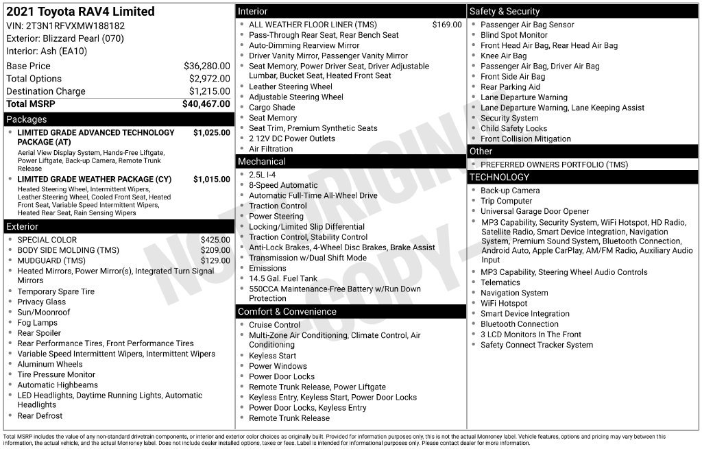 Certified 2021 Toyota RAV4 Limited AWD/4WD image 30