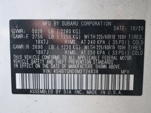 Used 2021 Subaru Outback Limited XT w/ Popular Package #2 AWD/4WD image 19