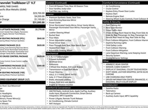 Used 2021 Chevrolet TrailBlazer LT w/ Sun and Liftgate Package AWD/4WD image 6