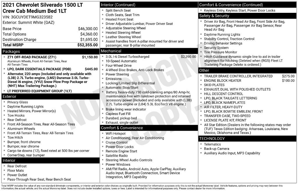 Used 2021 Chevrolet Silverado 1500 LT w/ Z71 Off-Road Package AWD/4WD image 16