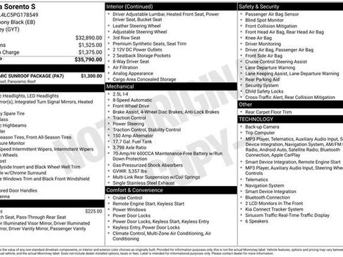 Used 2023 Kia Sorento S w/ Panoramic Sunroof Package FWD image 30