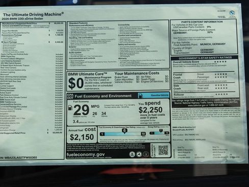 New 2026 BMW 330i xDrive Sedan w/ M Sport Package AWD/4WD image 2