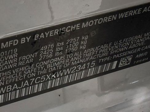 Used 2019 BMW 530i xDrive w/ Convenience Package AWD/4WD image 15