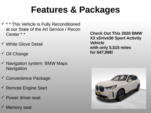 Used 2026 BMW X3 xDrive30 w/ Convenience Package image 8