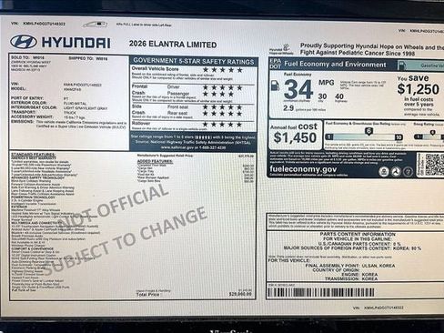 New 2026 Hyundai Elantra Limited image 19