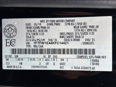 Used 2019 Ford F150 Lariat w/ Equipment Group 502A Luxury image 34