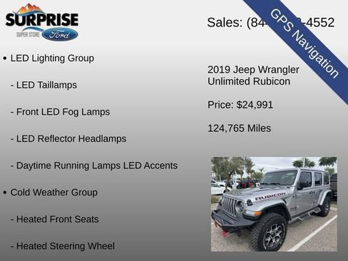 Used 2019 Jeep Wrangler Unlimited Rubicon AWD/4WD image 7