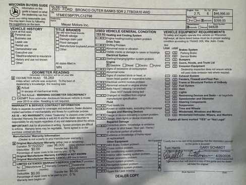 Used 2023 Ford Bronco Outer Banks AWD/4WD image 30