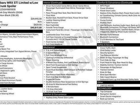 Used 2017 Subaru WRX STI Limited image 5