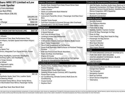 Used 2018 Subaru WRX STI Limited image 29