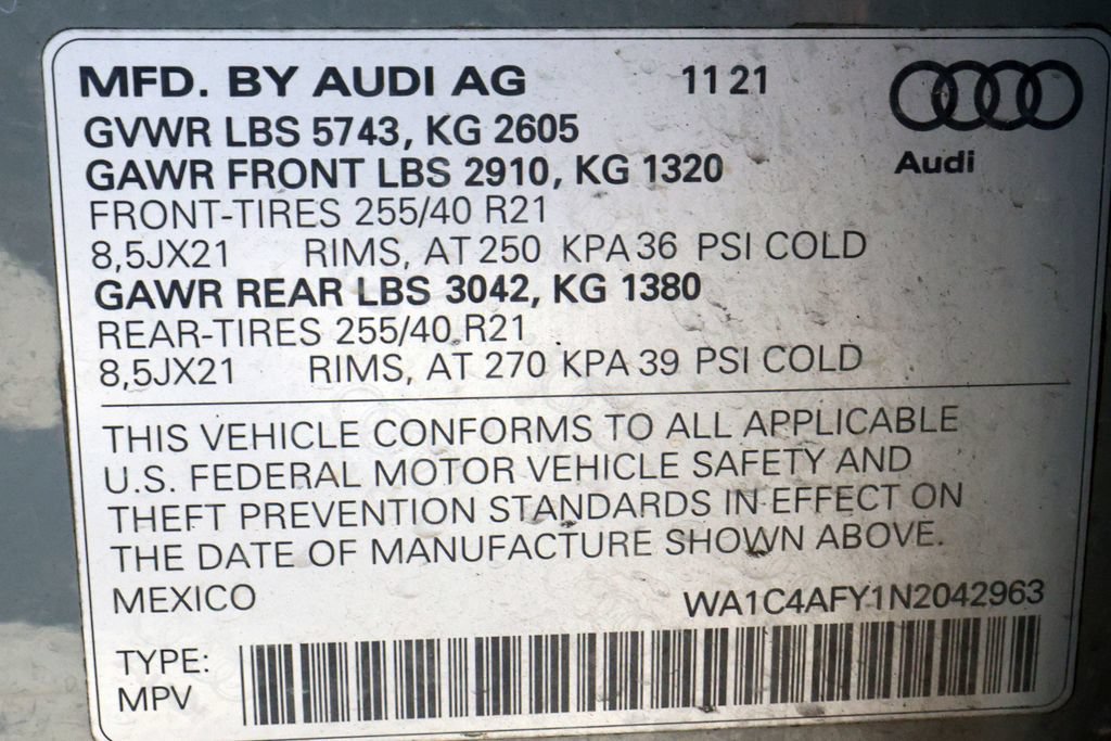 Used 2022 Audi SQ5 Prestige w/ Prestige Package AWD/4WD image 45