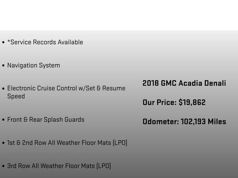 Used 2018 GMC Acadia Denali w/ LPO, Protection Package AWD/4WD image 18