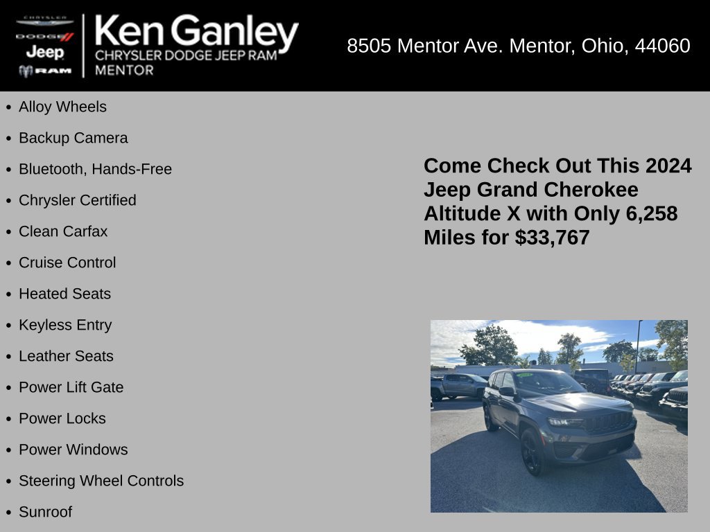 Used 2024 Jeep Grand Cherokee Altitude AWD/4WD image 5
