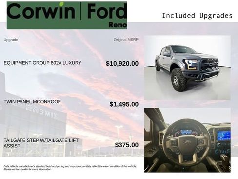 Used 2020 Ford F150 Raptor w/ Equipment Group 802A Luxury image 3