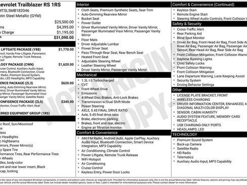 Used 2021 Chevrolet TrailBlazer RS w/ Sun and Liftgate Package FWD image 42