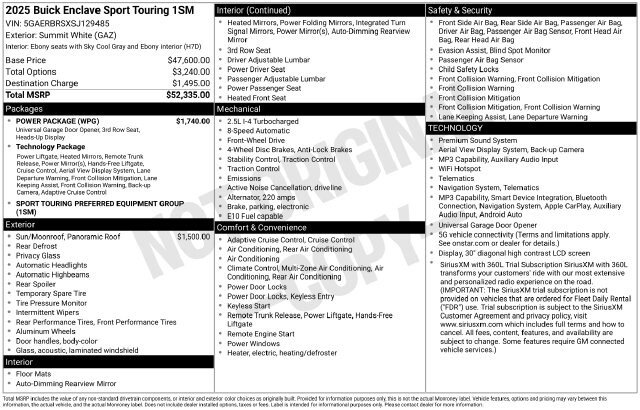 Used 2025 Buick Enclave Sport Touring w/ Power Package FWD image 9