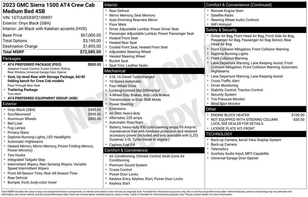 Used 2023 GMC Sierra 1500 AT4 w/ AT4 Preferred Package AWD/4WD image 4