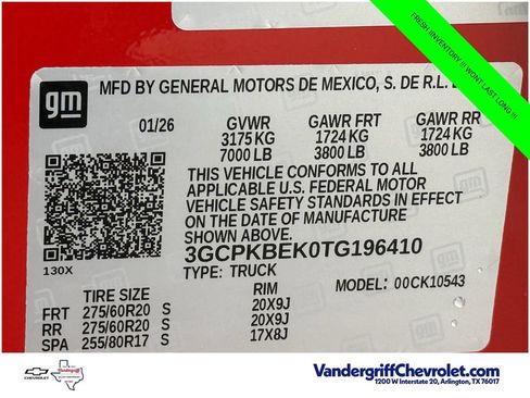 New 2026 Chevrolet Silverado 1500 Custom AWD/4WD image 23
