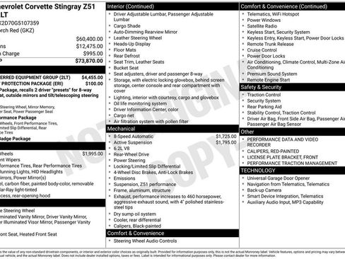 Certified 2016 Chevrolet Corvette Stingray Coupe w/ 2LT Preferred Equipment Group RWD image 4