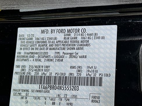 Used 2022 Ford Mustang Mach 1 w/ Equipment Group 700A image 40