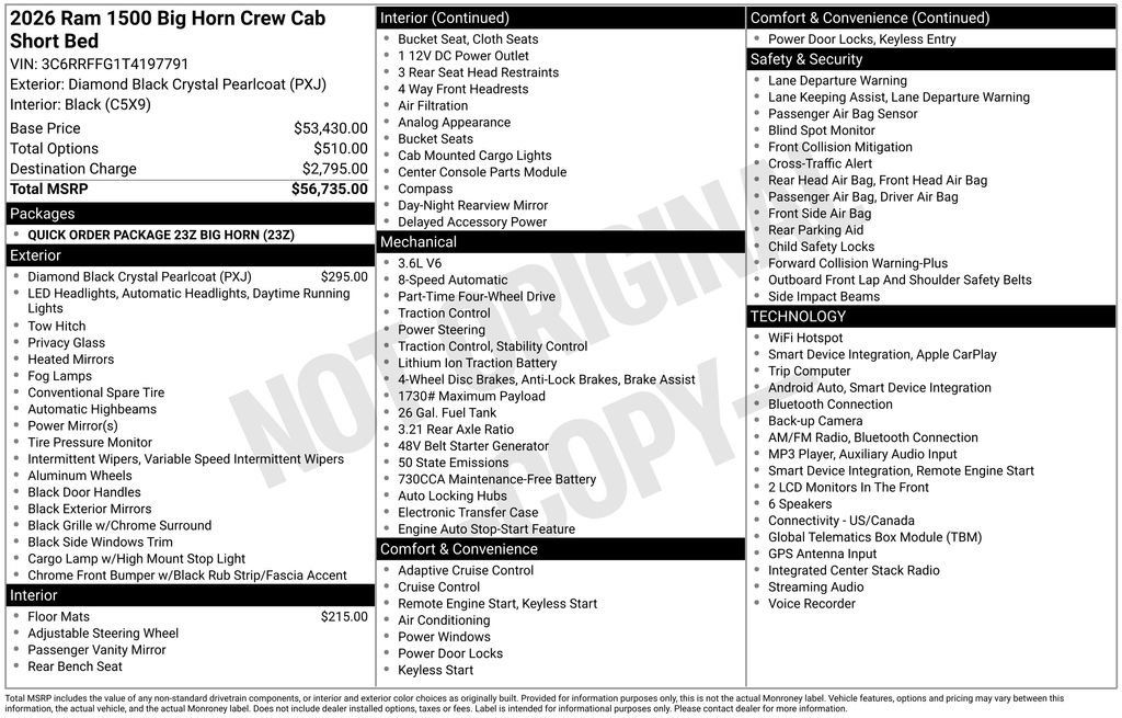 New 2026 RAM 1500 Big Horn AWD/4WD image 5