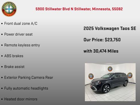 Used 2025 Volkswagen Taos SE AWD/4WD image 10