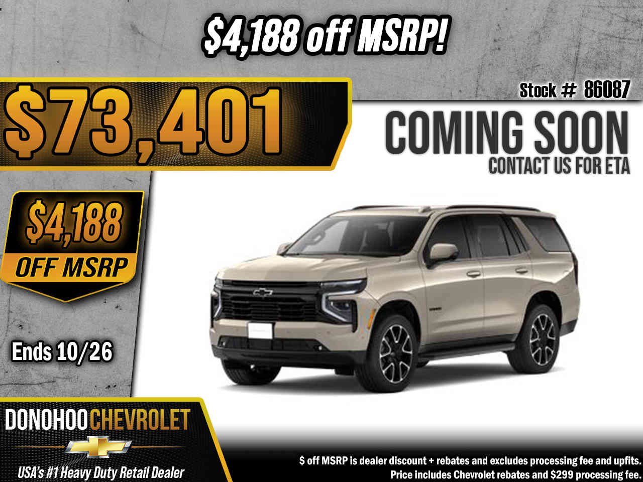 New 2027 Chevrolet Tahoe RST w/ Comfort Package RWD image 1