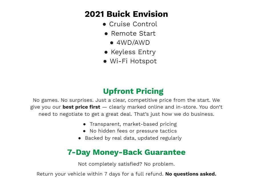 Used 2021 Buick Envision Essence w/ Technology Package I AWD/4WD image 2