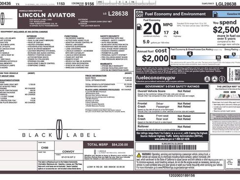 Used 2020 Lincoln Aviator Black Label w/ Dynamic Handling Package AWD/4WD image 44