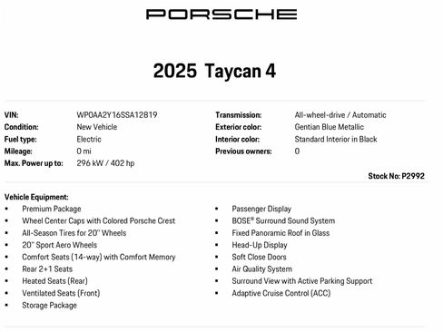 Used 2025 Porsche Taycan AWD/4WD image 13