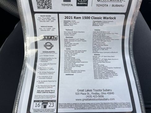 Used 2021 RAM 1500 Classic Warlock w/ Electronics Group AWD/4WD image 27