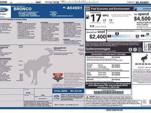 Used 2021 Ford Bronco Big Bend w/ Sasquatch Package AWD/4WD image 27