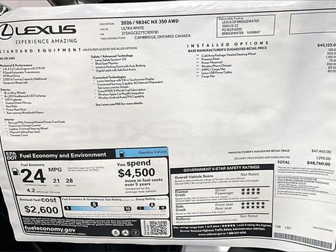 New 2026 Lexus NX 350 AWD image 14