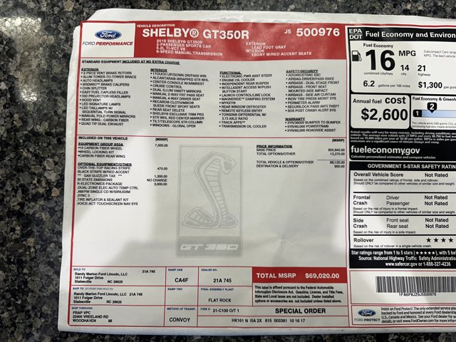 Used 2018 Ford Mustang Shelby GT350R w/ GT350R Equipment Group 920A RWD image 41