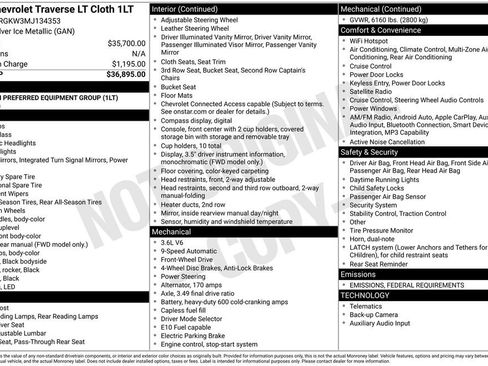 Used 2021 Chevrolet Traverse LT image 6