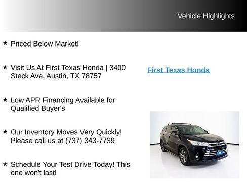 Used 2019 Toyota Highlander XLE FWD image 9