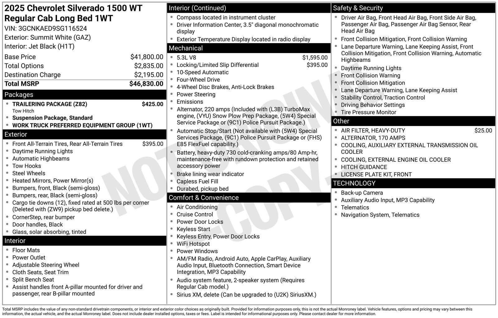 Used 2025 Chevrolet Silverado 1500 W/T w/ Trailering Package AWD/4WD image 4
