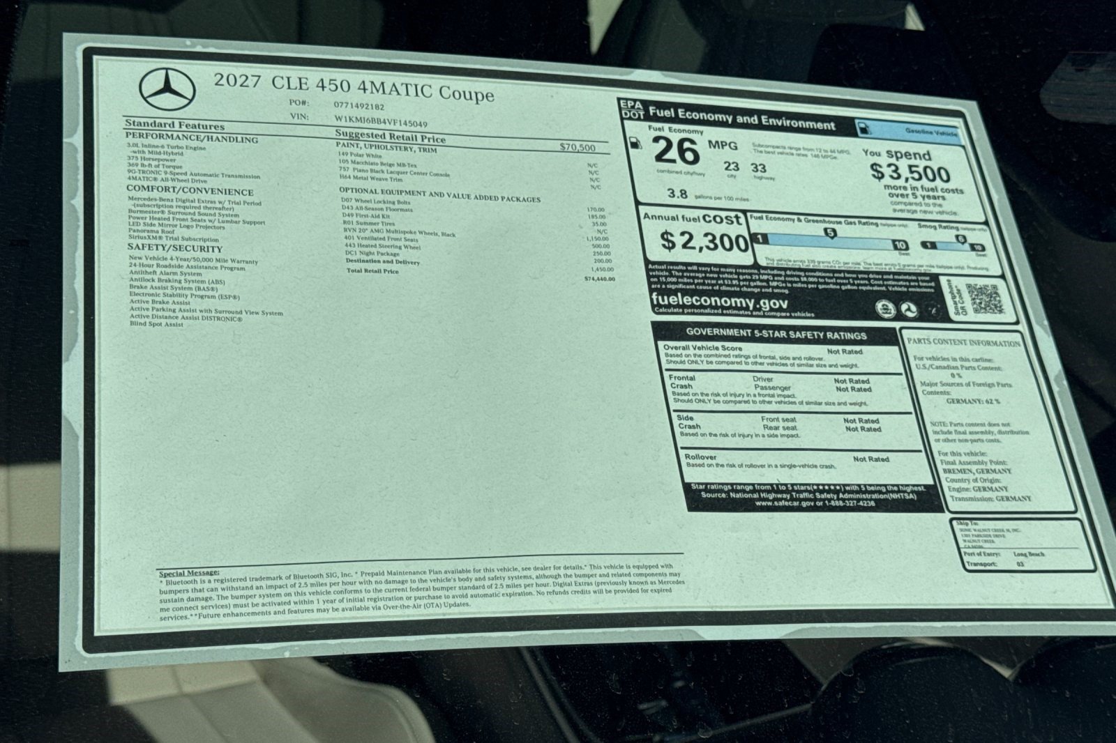 New 2027 Mercedes-Benz CLE 450 4MATIC Coupe image 29