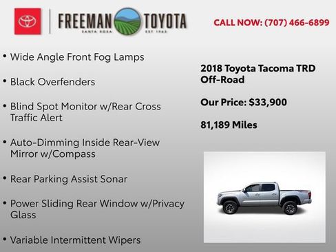 Used 2018 Toyota Tacoma TRD Off-Road w/ Technology Package AWD/4WD image 11
