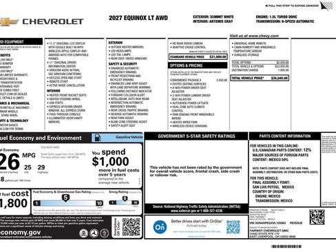 New 2027 Chevrolet Equinox LT w/ Convenience Package II AWD/4WD image 4