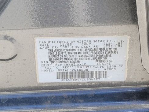 New 2025 Nissan Versa S w/ Trunk Package image 11